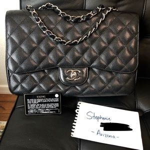 ❌SOLD❌Authentic CHANEL Single Flap Jumbo SHW